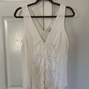 a new day White Tie-Front Tank Top